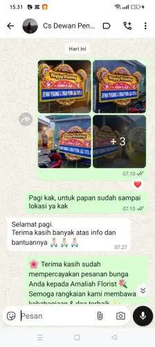 Testimonial Papan Bunga Pernikahan lampung